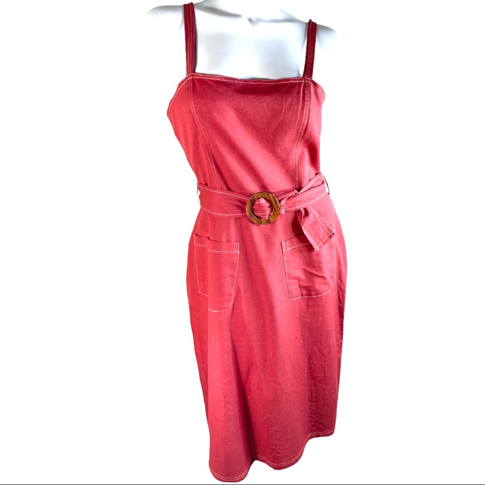 ASOS Apron Dress  w/ Spaghetti Straps & Belt with Front Pockets in Size 8